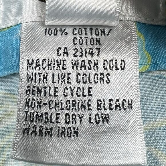 Vintage Talbots Skirt Womens 8 Turquoise Floral Wrap Around Cotton Hong Kong - Picture 9 of 10